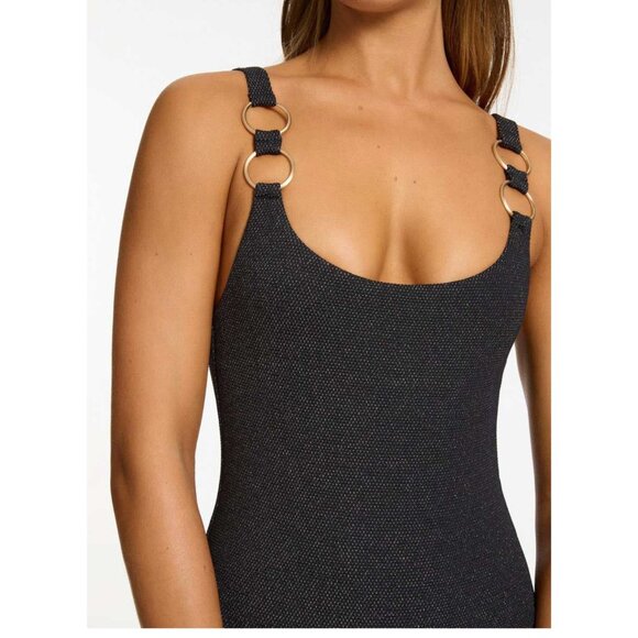 Tirari Nights One Piece Scoop Neck in Black 12 - Picture 4 of 4